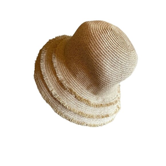 Sonoma Natural Fringe Detail Beach Sun Hat One Size - Picture 4 of 8